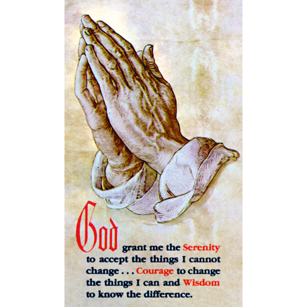 Serenity Prayer Card Gannons Prayer Card Co 6582